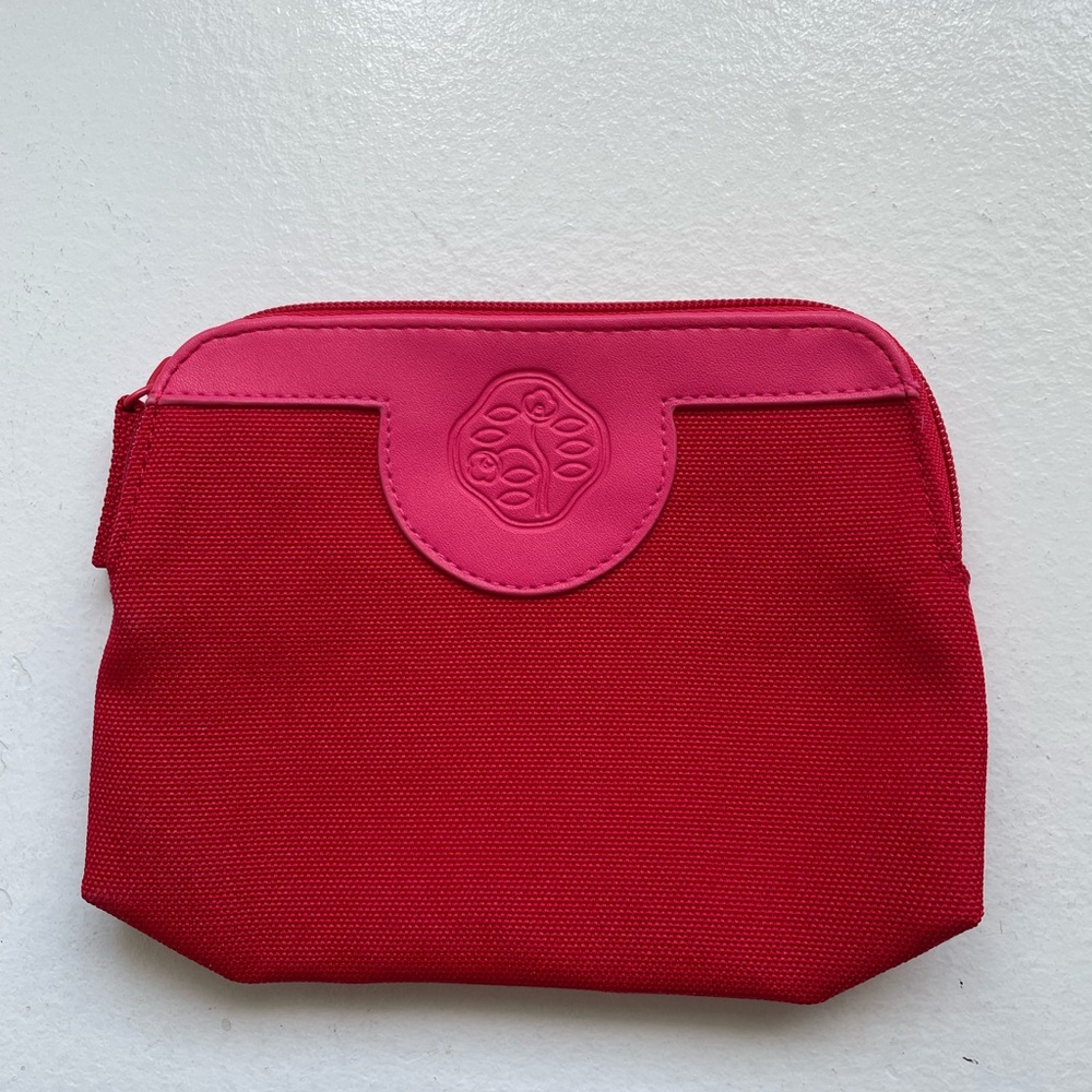 Shiseido red and pink makeup pouch